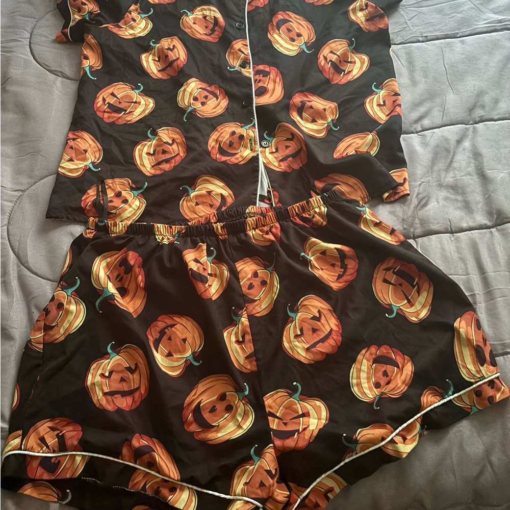Pumpkin Print Kids Pajamas